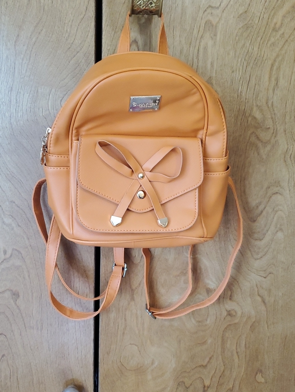 IHayner Faux Leather Mini Backpack Purse. Pumpkin/Burnt Orange Perfectvfor Fall